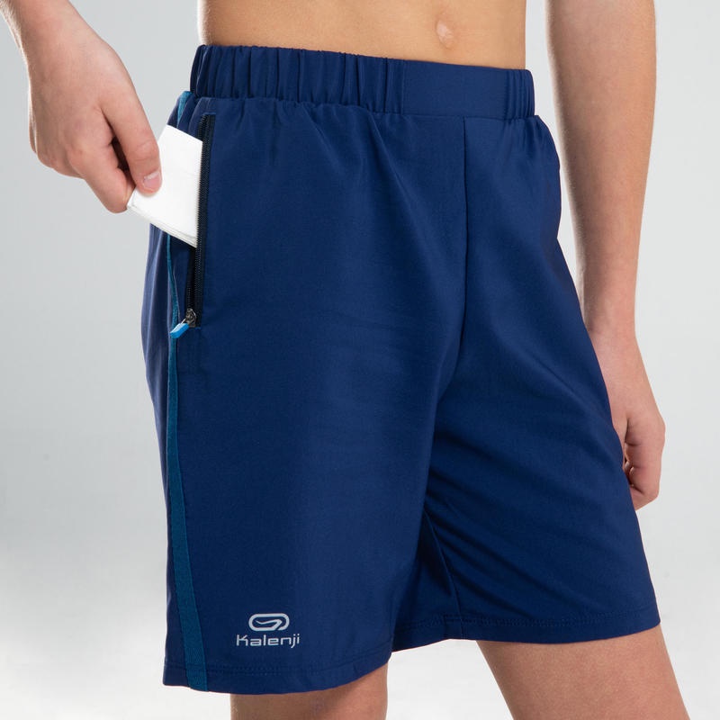 Quần short chạy bộ at100 cho trẻ em - xanh dương đậm Decathlon Kalenji