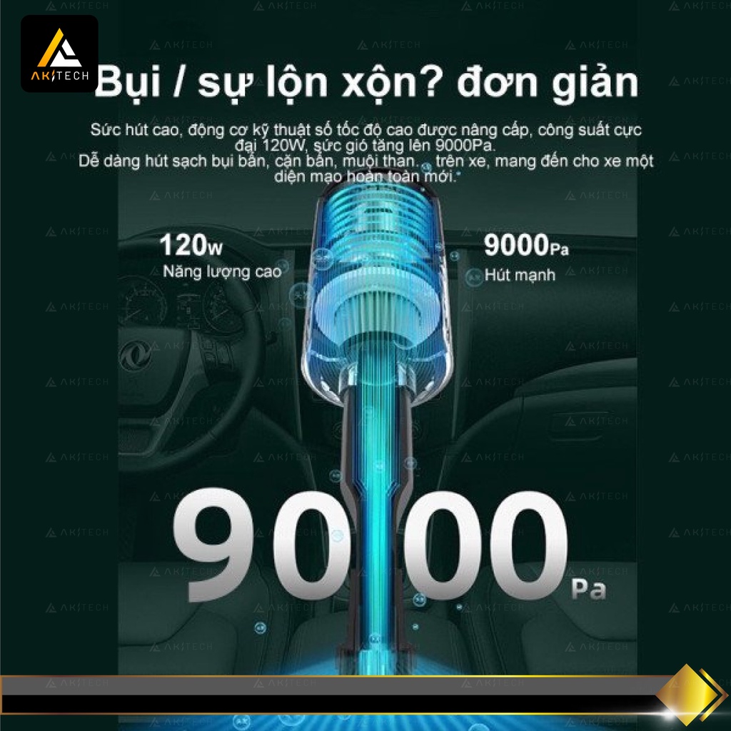 Máy hút bụi cầm tay mini không dây GARBAGE, hút bụi ô tô giường nệm , Robot hút bụi nhà cửa công suất 3000PA