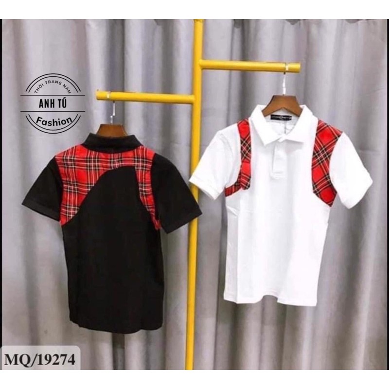 Áo phông nam MCQ áo polo cổ bẻ quai vải kẻ đỏ Hot New | BigBuy360 - bigbuy360.vn