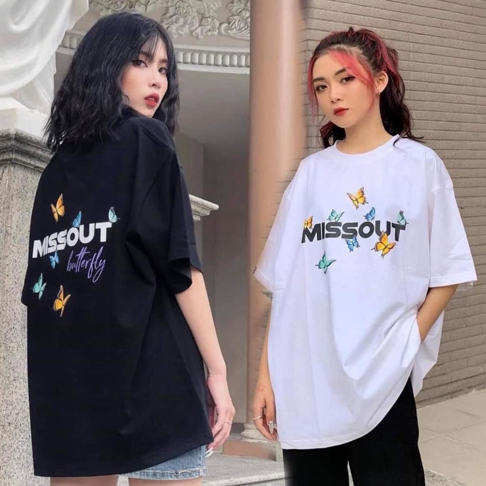 Áo thun in tay lỡ nữ freesize phông form rộng dáng Unisex - Ulzzang mặc cặp, nhóm, lớp hình BƯỚM MISSOUT BUTTERFLY | BigBuy360 - bigbuy360.vn