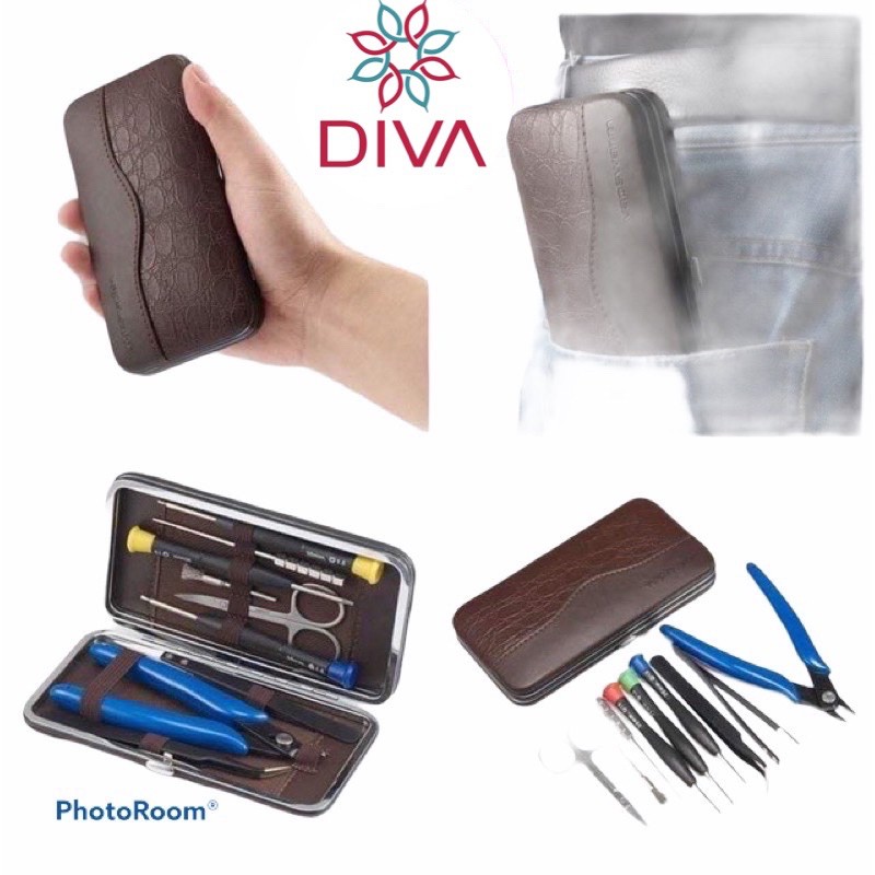 Bộ sửa mini đầy đủ 9 món kèm bao da silicon...