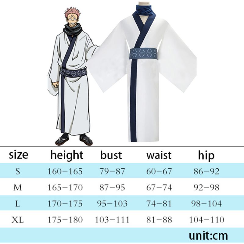 Trang phục kimono/ tóc giả hóa trang Jujutsu Kaisen Ryomen Sukuna phong cách Nhật cho nam nữ dịp Halloween