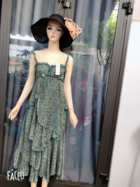 Đầm voan maxi tầng kiểu lạ