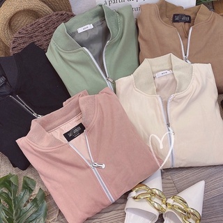 ÁO KHOÁC BOMBER CROPTOP (KÈM VIDEO HÌNH THẬT)