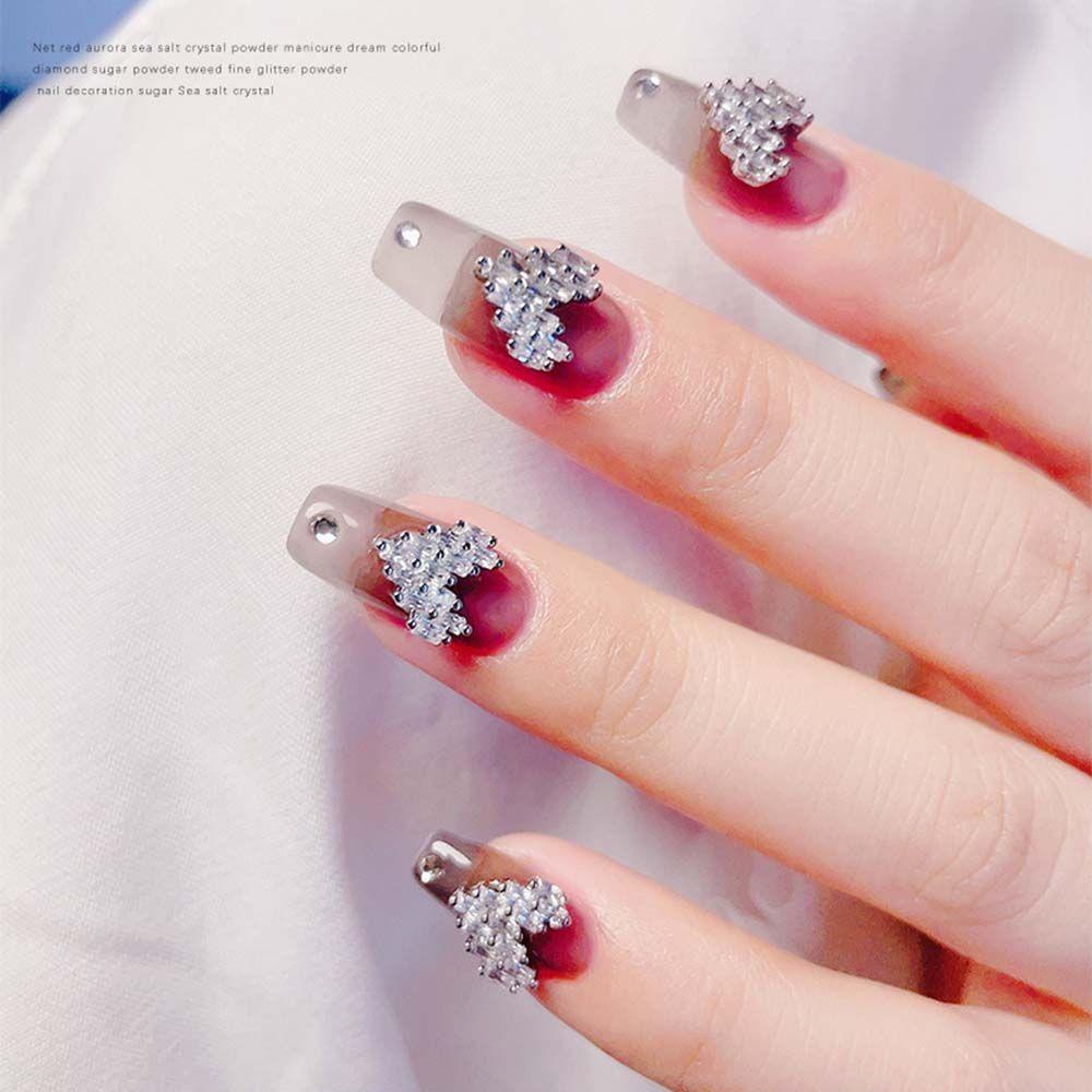 OCEANMAP Phụ Kiện Trang Trí Móng Tay Nghệ Thuật Hình Trái Tim Bằng Hợp Kim