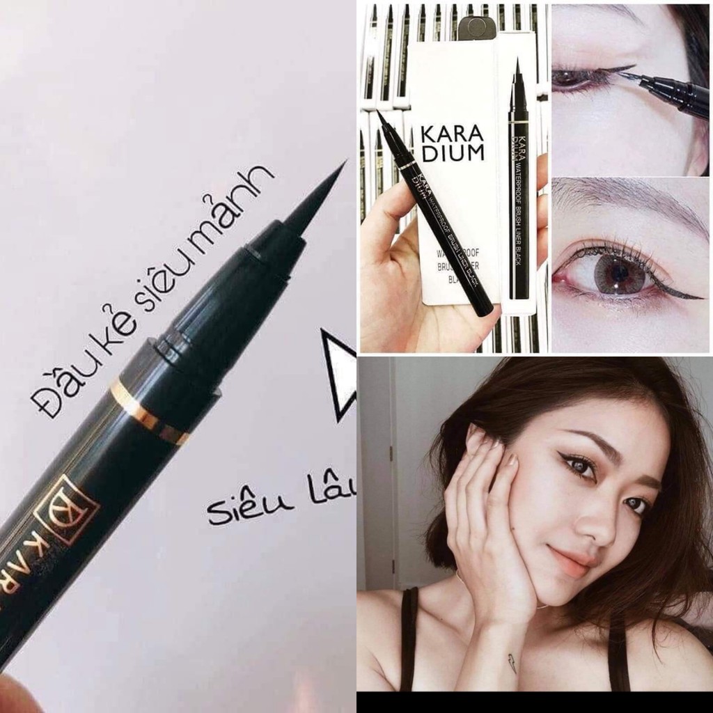 Kẻ mắt dạ không lem không trôi Karadium Waterproof Brush Liner Black