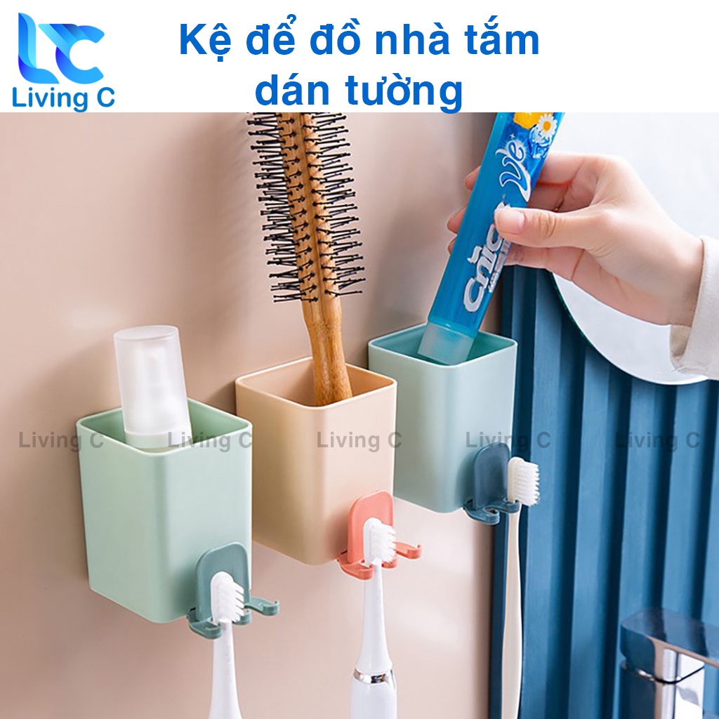 Móc treo bàn chải đánh răng dán tường Living C, giá kệ để đồ nhà tắm dán tường _BC3