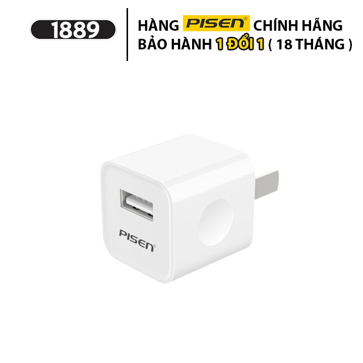 Combo Sạc Pisen I Charger 1A  (1 Củ Sạc + Cáp Sạc Nhanh Đầu USB Sang Lighting) - Bộ Sạc Nhanh Iphone 1A - TS-C051