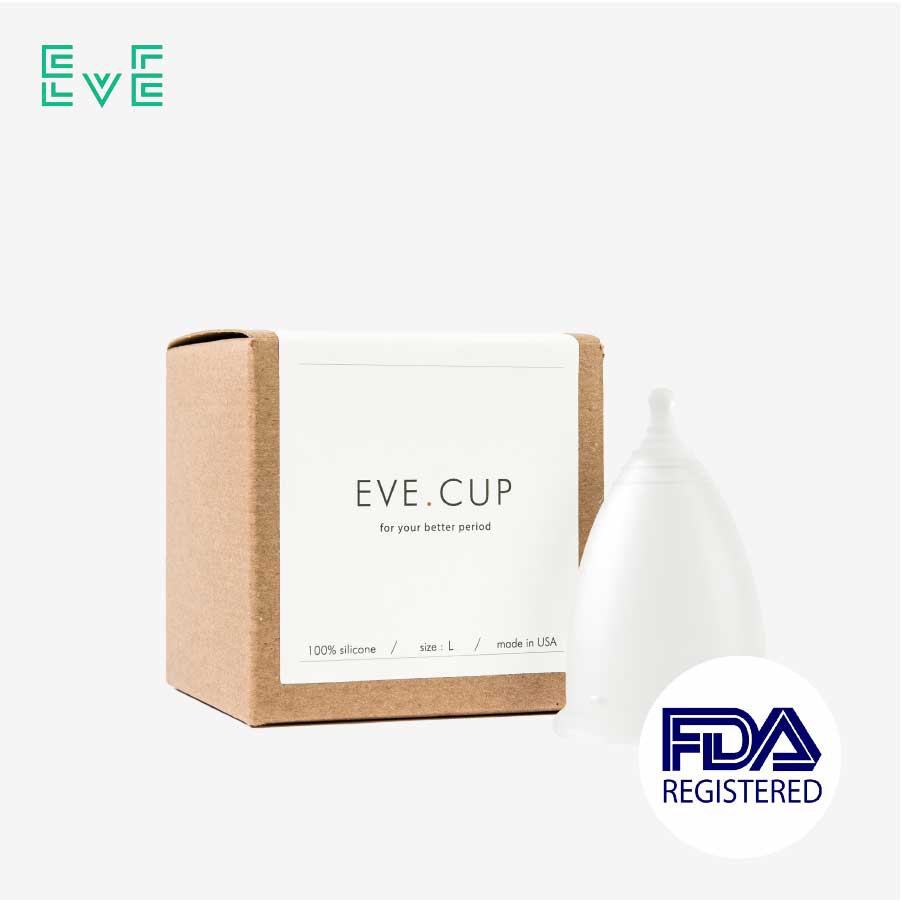EVE Cup l 100% silicon y tế l dành cho người mới sử dụng cốc l tương thích mọi hình dáng cô bé l được FDA phê duyệt
