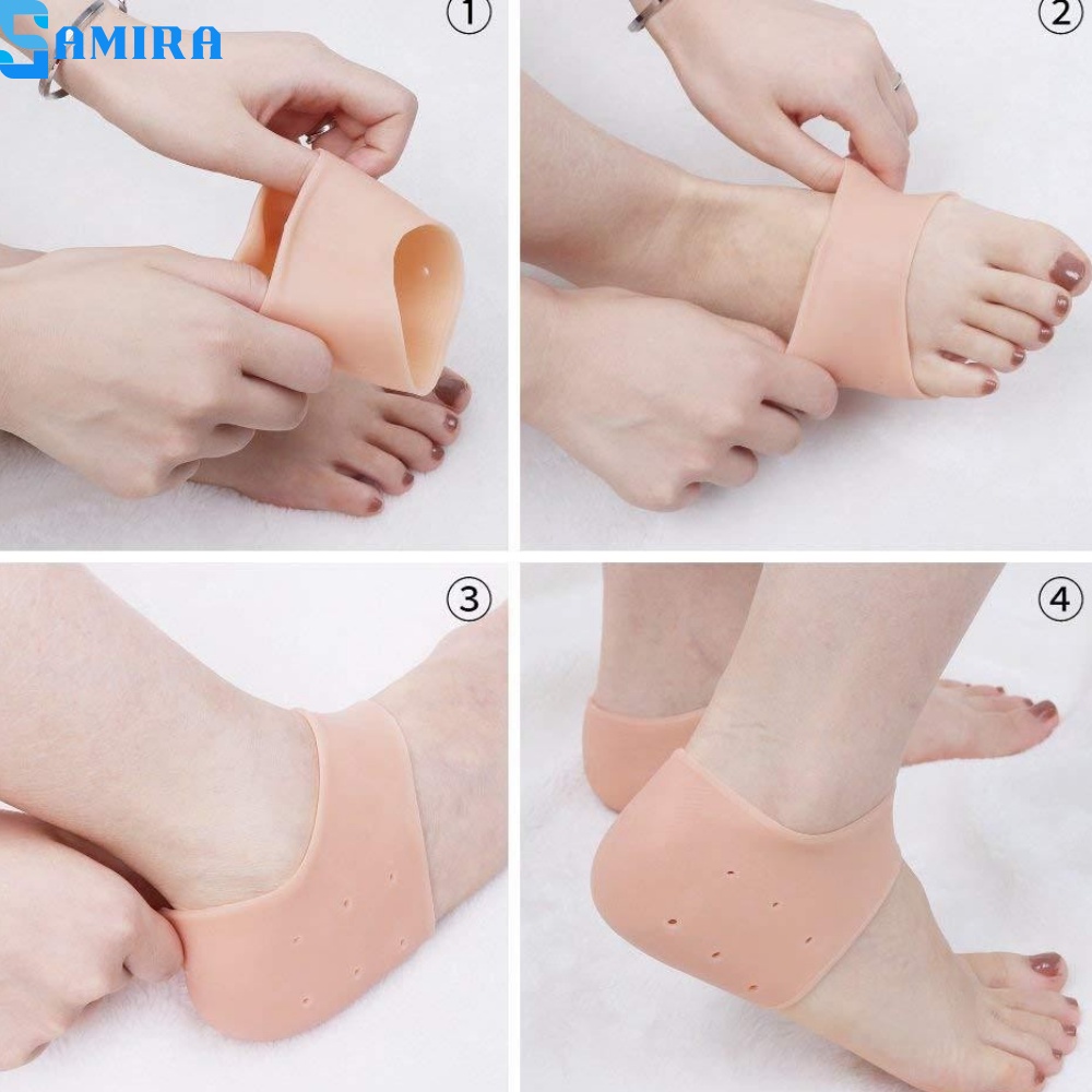 Cặp tất vớ Silicon bọc gót bảo vệ giảm đau chống nẻ gót chân Cao Cấp miếng lót gót chân khi mang giày cao su mềm SA13