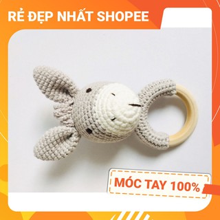 [FREESHIP + HANDMADE] Lục lạc cầm tay LỪA XINH 2, móc tay 100% len chất lượng cao, an toàn tuyệt đối cho bé tập cầm nắm