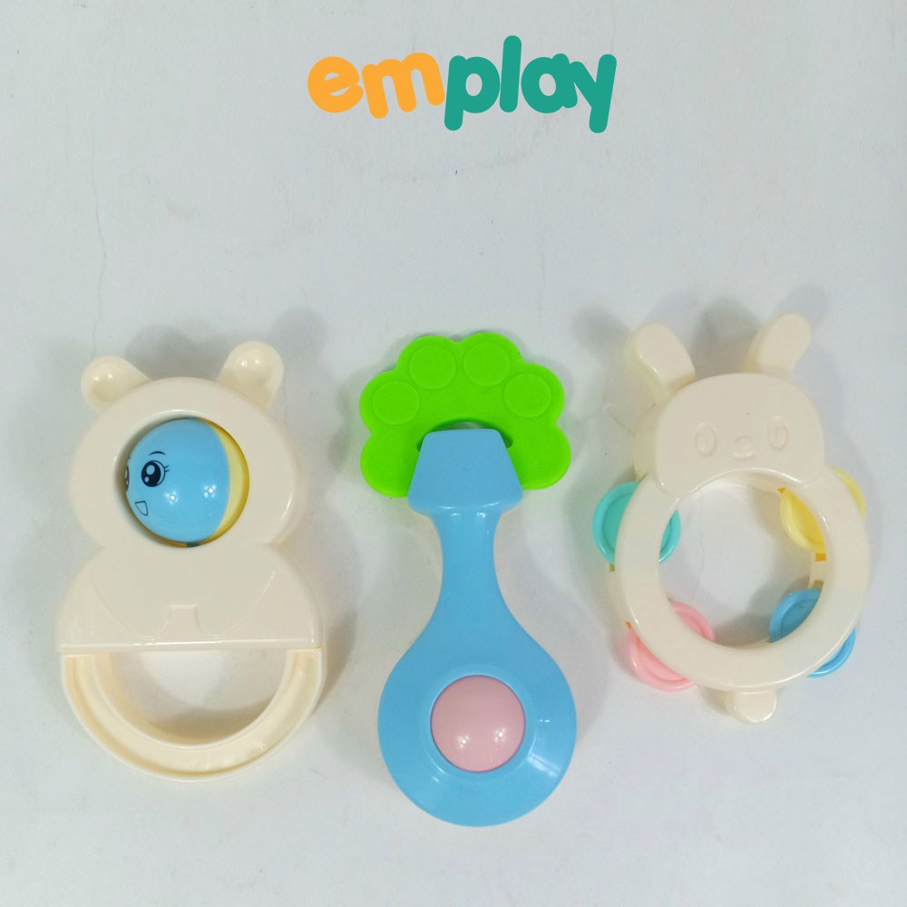 Đồ chơi xúc xắc lục lạc Emplay cao cấp 8 món thiết kế từ nhựa ABS màu sắc phong phú giúp kích thích thị giác