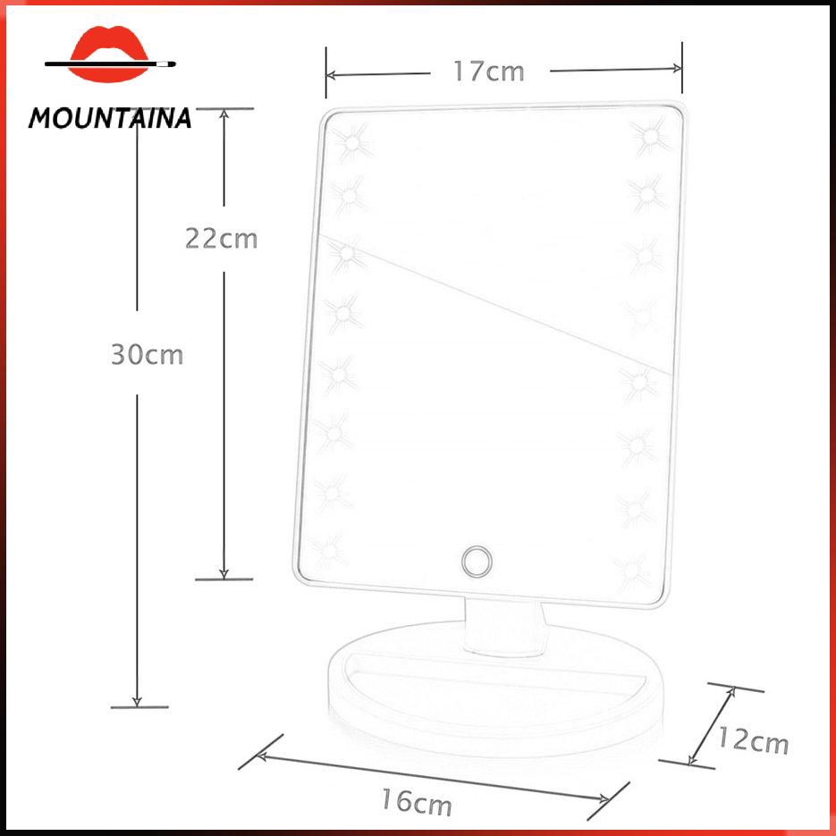 【m】 LED Desktop Makeup Mirror 360 Degree Rotation Table Countertop Cosmetic Mirror