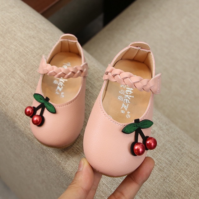 Giày búp bê cho bé gái đính cherry - hàng quảng châu mẫu mới