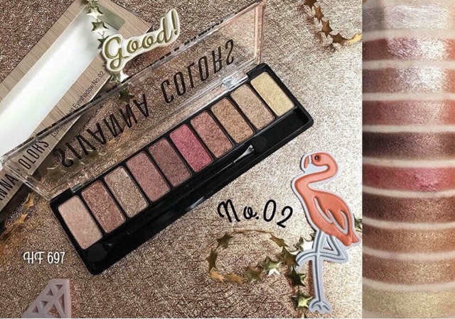 BẢNG MÀU MẮT SIVANNA COLORS LUXURY VELVET EYESHADOW 10 Ô HF697,HF697 Sivanna colors luxury velvet eyeshadow