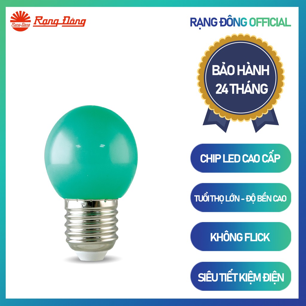 [Mã LTNP50 giảm 50000 đơn 150000] Bóng đèn LED BULB tròn 1W tiết kiệm điện năng Rạng Đông (5 mẫu khác nhau)