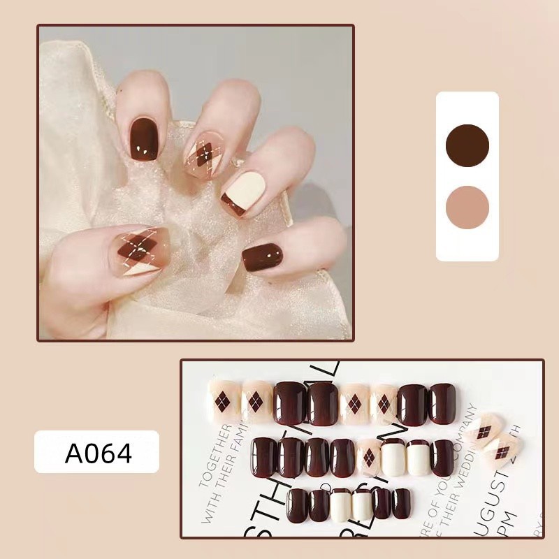 Bộ 24 móng tay giả /Kèm keo/ làm nail ABa
