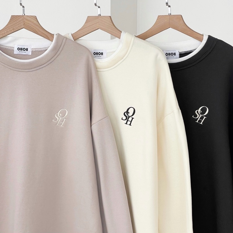 Áo sweater basic phối hai lớp (OHS SWEATER)