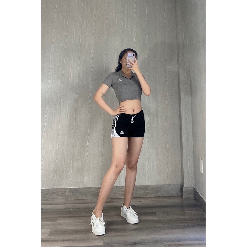 QUẦN SHORT THỂ THAO NỮ 2 LỚP, QUẦN SHORT NỮ TẬP GYM, QUẦN SHORT 3 SỌC PHỐI MÀU