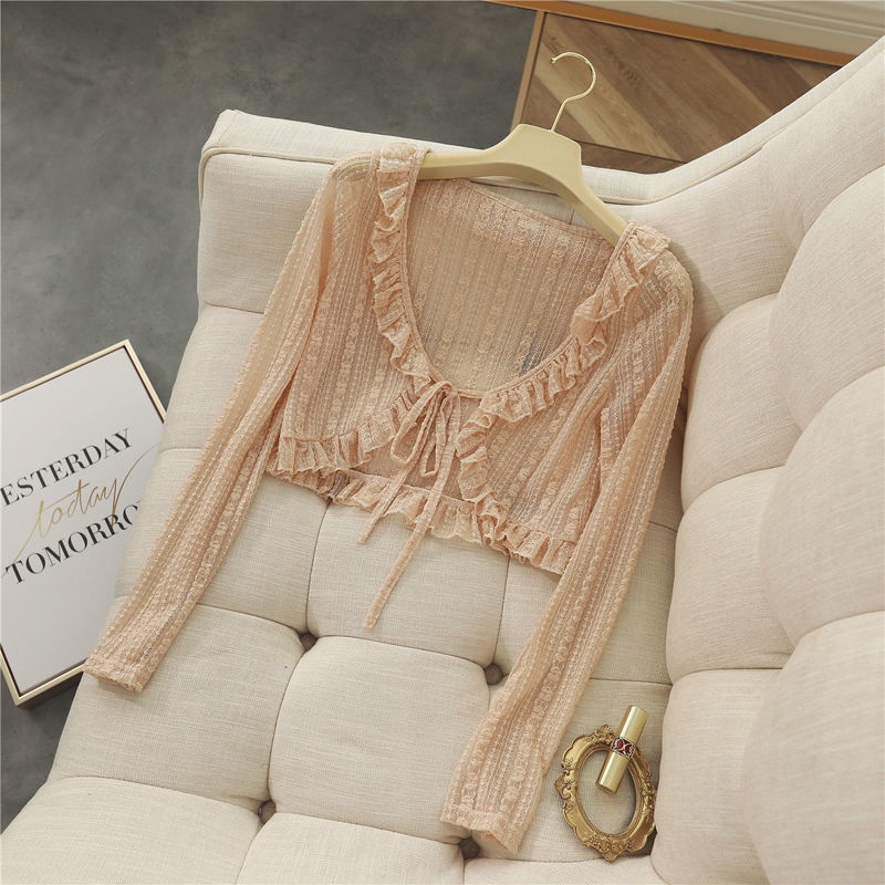Áo Khoác Cardigan Dệt Kim Mỏng Chống Nắng Thời Trang Xuân Hè 2021 Cho Nữ