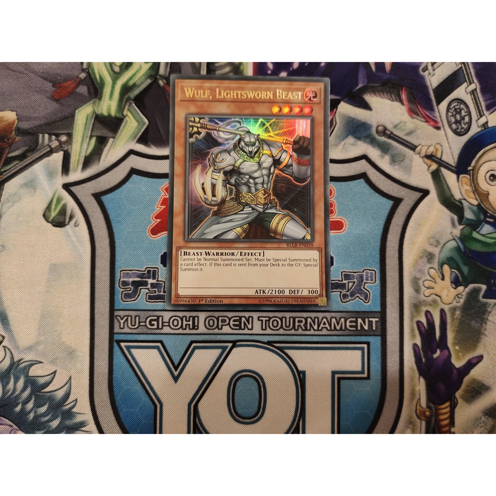 Thẻ bài Yugioh chính hãng Wulf, Lightsworn Beast - BLLR-EN039 - Ultra Rare 1st Edition