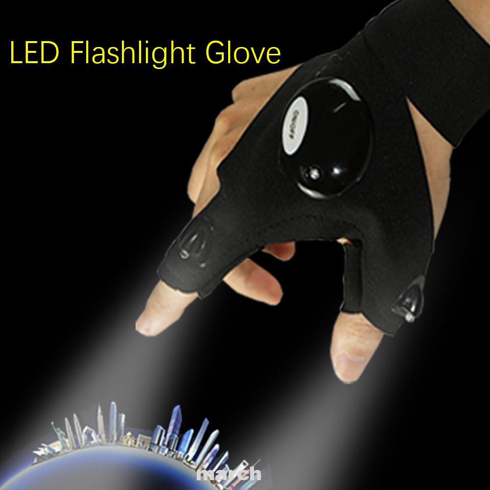 Găng tay có đèn LED thích hợp đi câu cá /thợ máy/ thợ điện chạy bằng pin dành cho nam và nữ