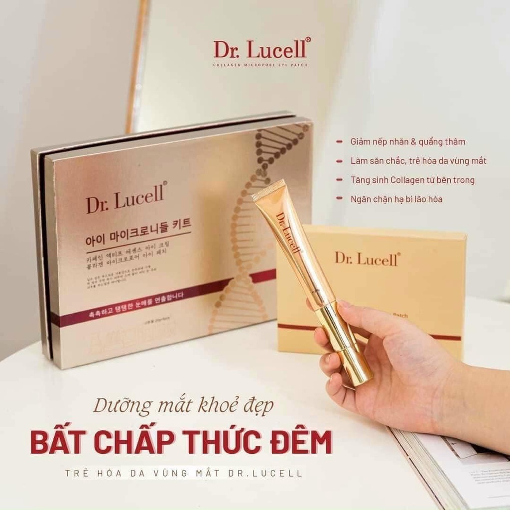 Set Dưỡng Mắt Trẻ Hóa Da Xóa Nhăn Vùng Mắt Dr Lucell Collagen Micro Eye chính hãng - Mỹ Phẩm Vyvi