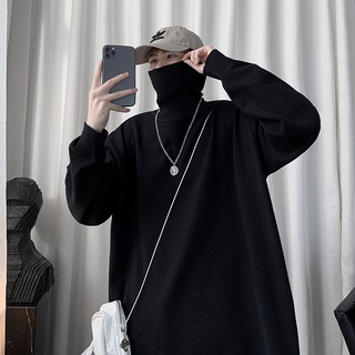 Áo len nam cổ lọ form rộng thời trang ulzzang hàn quốc 2021 áo len nam cổ cao oversize trơn thời trang du lịch đi học