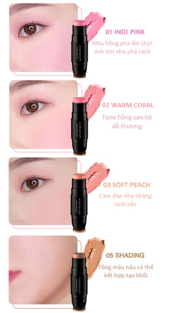 Má Hồng Kem Dạng Thỏi Karadium Cream Cheek Stick 8g