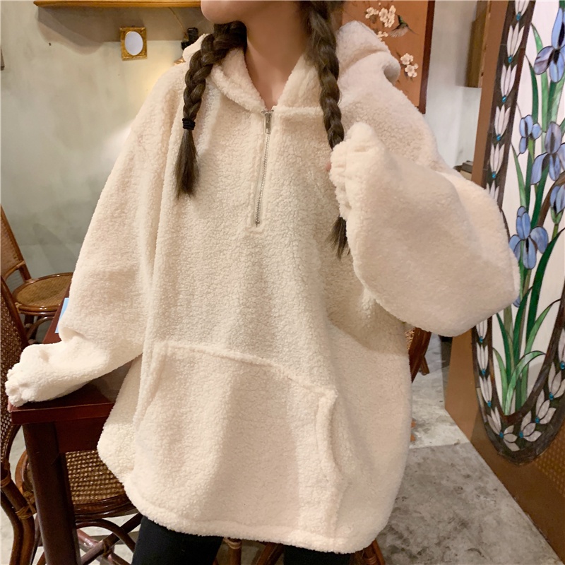 Áo hoodie dài tay dáng rộng thiết kế mới thời trang dành cho mùa đông | BigBuy360 - bigbuy360.vn