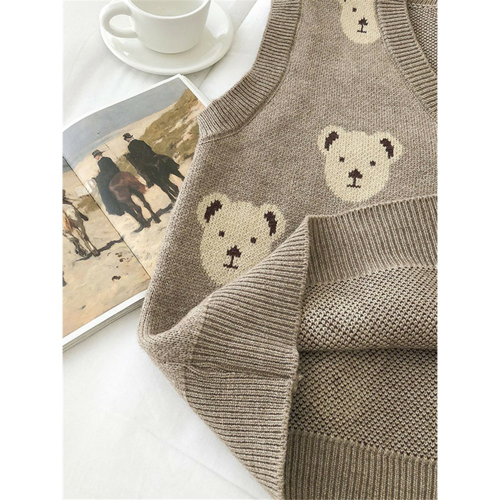 Áo Gile Len Nữ Họa Tiết Gấu Cao Cấp hàng Quảng Châu | BigBuy360 - bigbuy360.vn