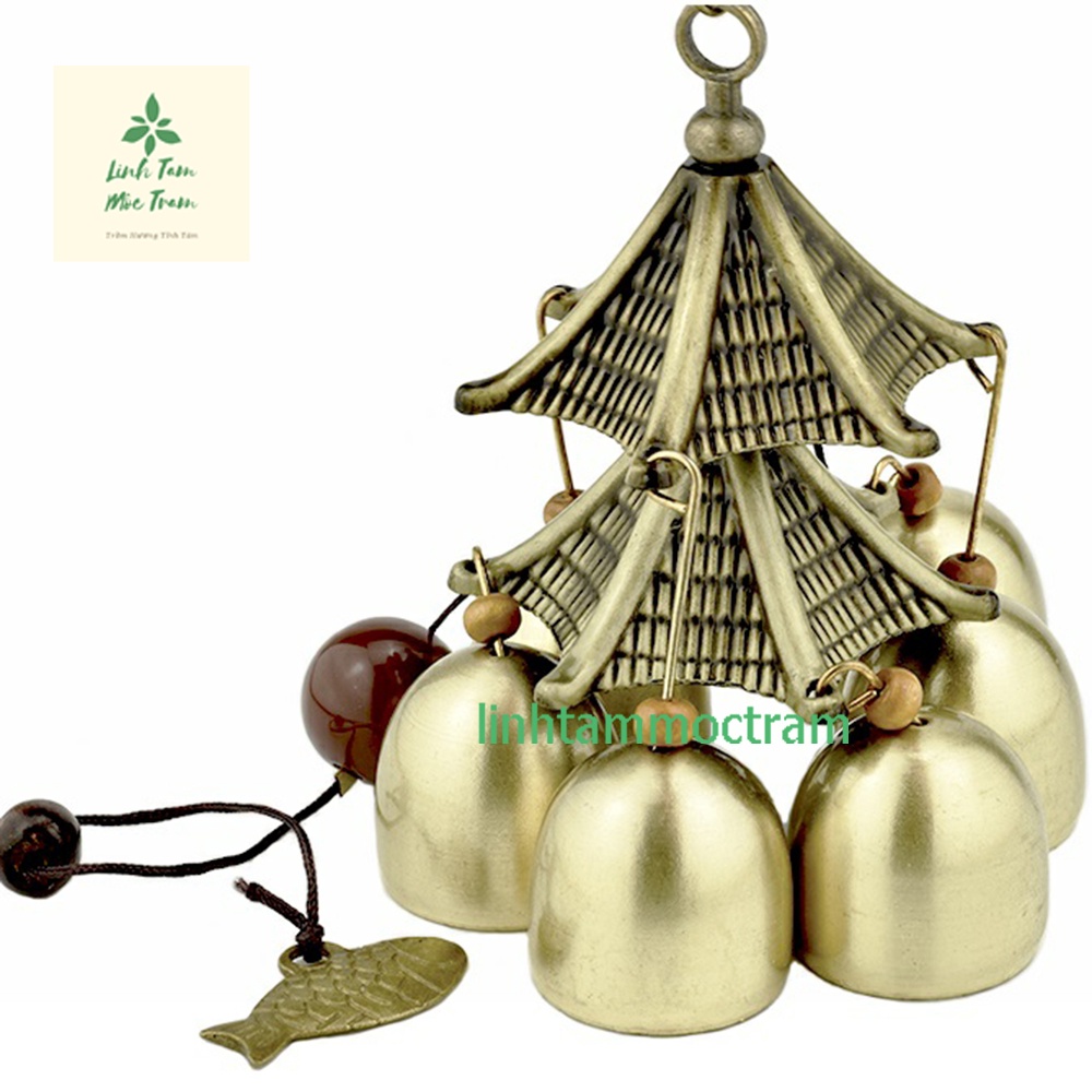 Chuông gió phong thủy 2 tầng trang trí nhà cửa, chuông phong thủy chọn mẫu