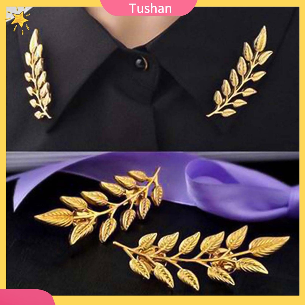 Cặp ghim cài áo sơ mi hình lá cho unisex