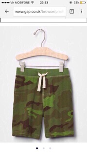 Quần short thun bé trai Baby Gap