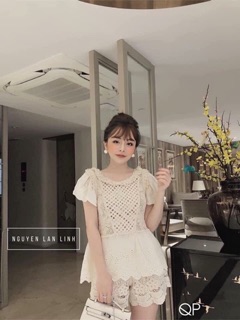 Áo lưới hoa cúc hàng đẹp Ullzang