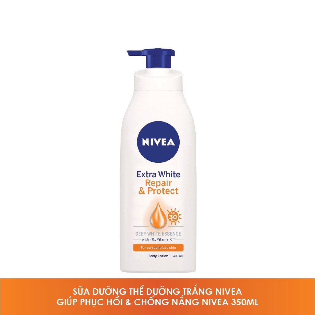 SỮA DƯỠNG THỂ DƯỠNG TRẮNG NIVEA GIÚP PHỤC HỒI, CHỐNG NẮNG SPF30 350ml