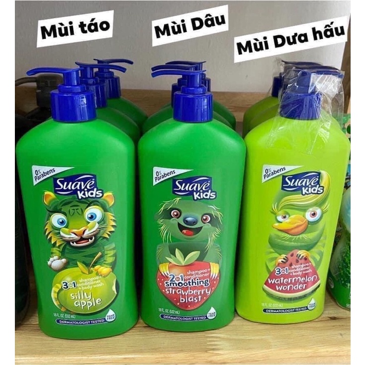 Sữa tắm gội 3in1 Suave kid Mỹ 532ml