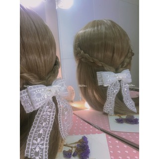 🎀 CỘT TÓC NƠ REN TẦNG DÀI - [Nhà Nấm handmade]