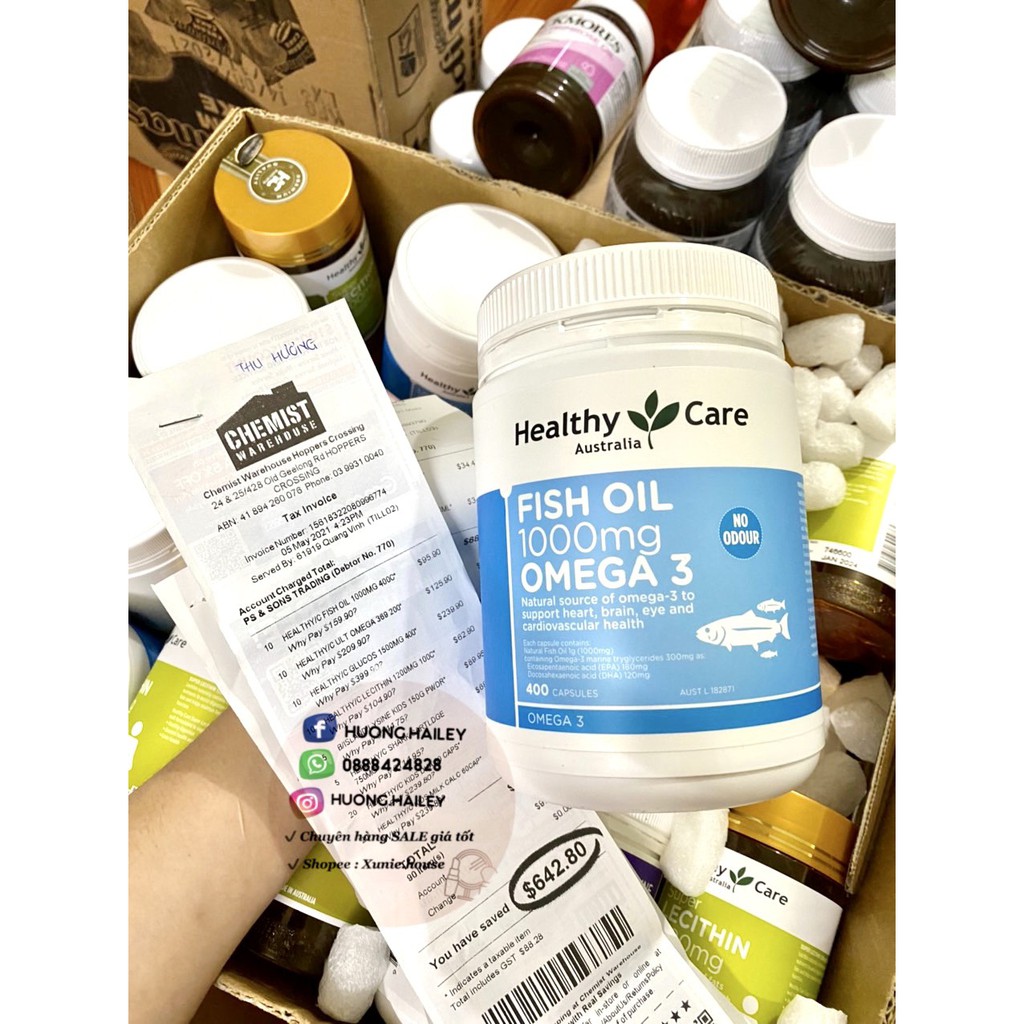 Dầu Cá Omega 3 Healthy Care Fish Oil 1000mg Của Úc 400 viên