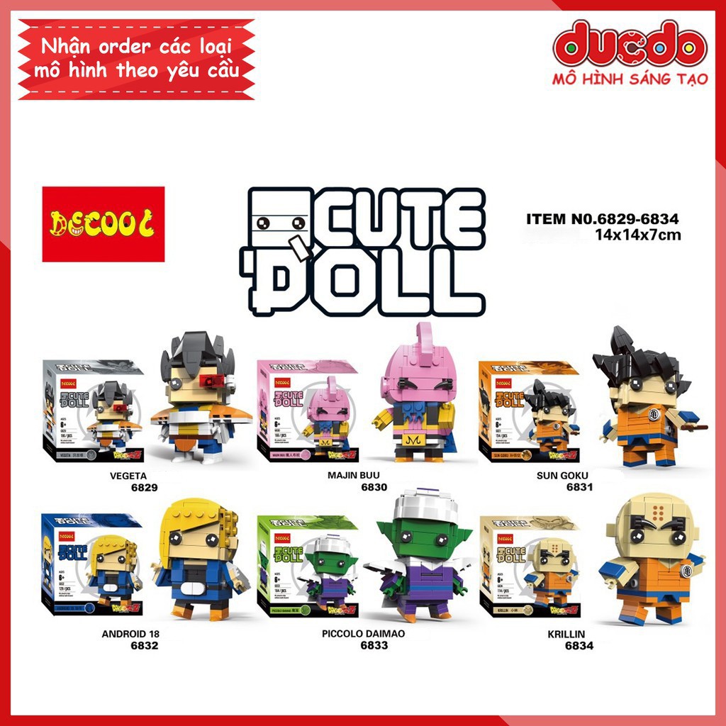 DECOOL 6829-6834 Brick Headz Dragon Ball độc quyền - Đồ chơi Lắp ghép Xếp hình Mô hình Mini Minifigures BrickHeadz