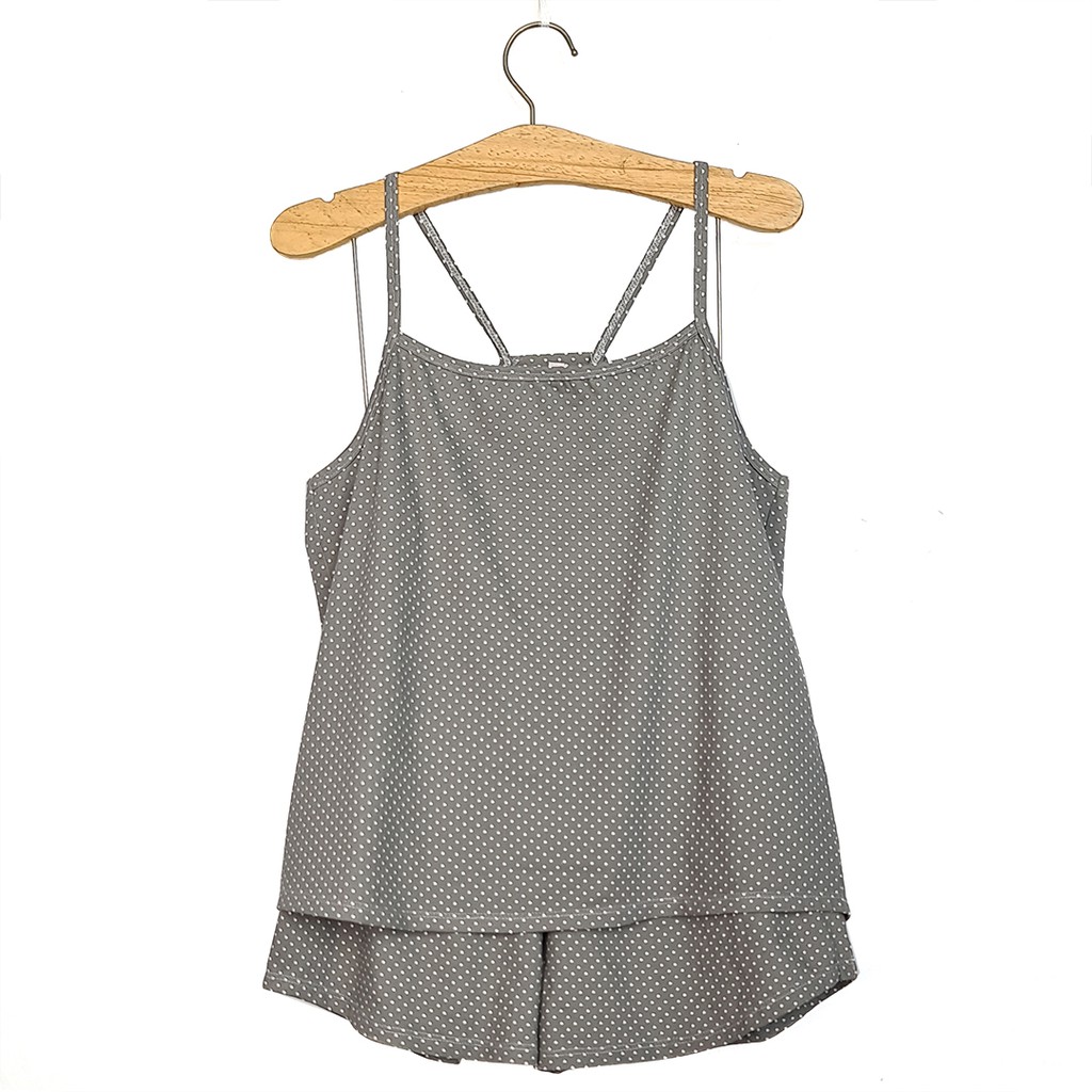 Bộ đồ ngủ 2 dây thun cotton 4 chiều chấm bi siêu mềm mịn size 40kg-65kg | BigBuy360 - bigbuy360.vn