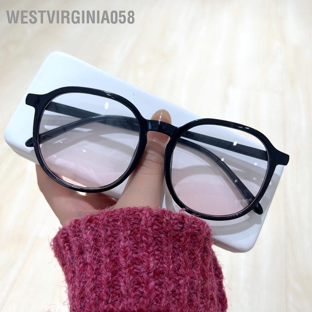 Westvirginia058 Kính khung lớn Block Blue Light 0 Diopter chơi game cho quý cô thời trang