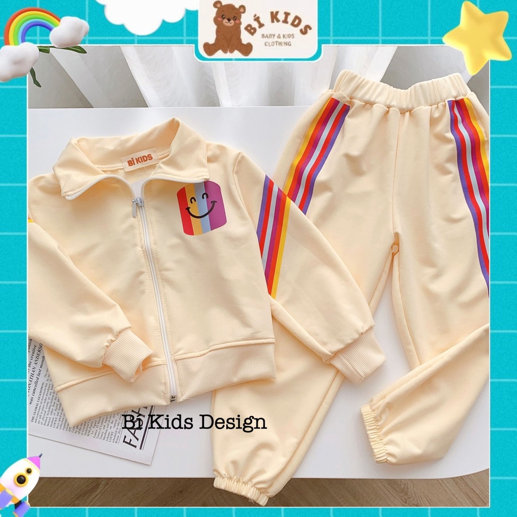 Bộ quần áo dài tay chất nỉ da cá cho bé gái 1 2 3 4 5 6 7 tuổi thời trang thu đông cho bé gái Bí Kids