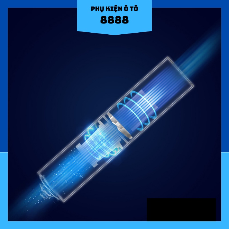 Máy Hút Bụi Ô Tô Mini 8888 Trắng/Đen, 120W, 12V, hút mạnh, sạch sẽ