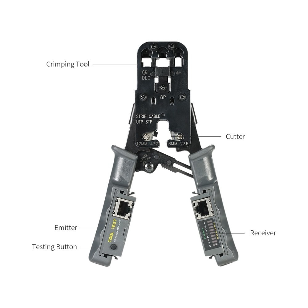 KÌM MẠNG ĐA NĂNG RJ45, RJ11, RJ12 + CHỨC NĂNG TEST DÂY MẠNG HT-022