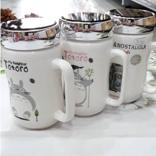 Cốc sứ giữ nhiệt nắp gương cute.