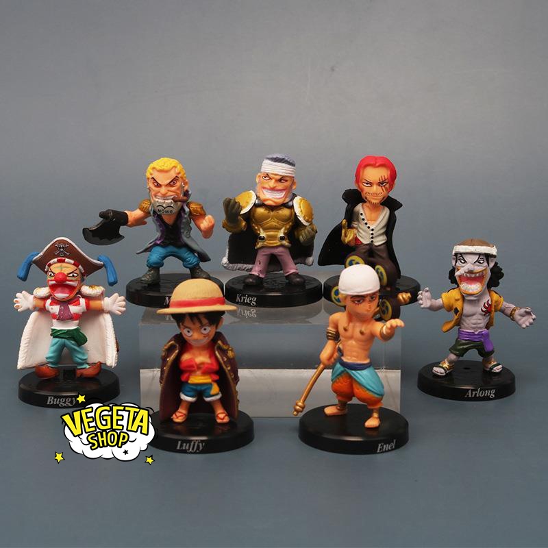 Mô hình One Piece - Set 12 mẫu Luffy Rucci Kuro Shanks Buggy Enel Crocodile Wapol Moriah Along Morgan Krieg - Cao 4~5cm