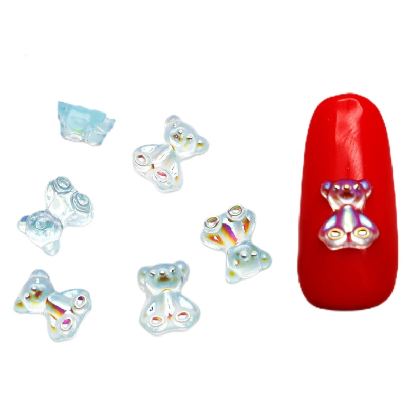Set 200 Phụ Kiện Trang Trí Móng Tay Nghệ Thuật Hình Chú Gấu Dễ Thương