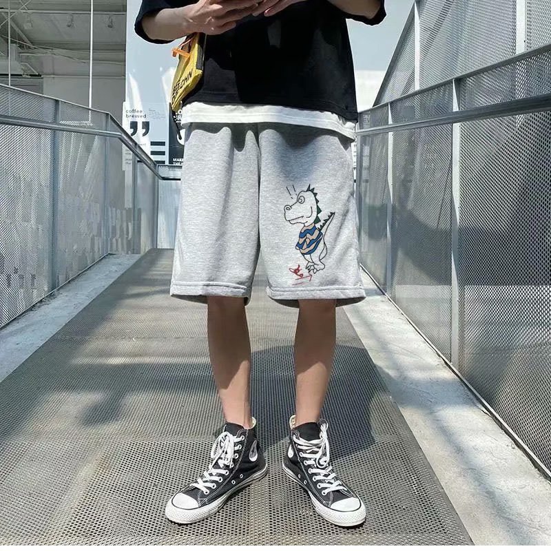 Quần short thể thao họa tiết khủng long 3 màu tùy chọn thời trang mùa hè cho nam (m-8xl)