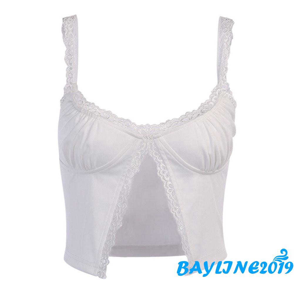 Áo Croptop 2 Dây Viền Ren Quyến Rũ Dành Cho Nữ